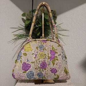 Vara Bradley Eloise Grey Purple Floral Quilted Print Women's Kisslick Handbag